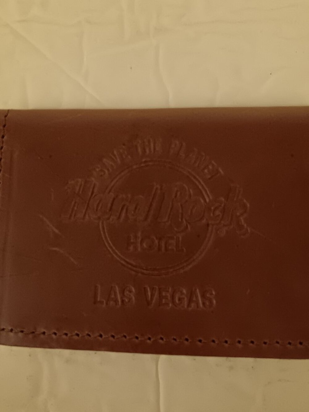 Vintage Hard Rock Hotel Las Vegas Brown Leather Wallet Casino Promo Item